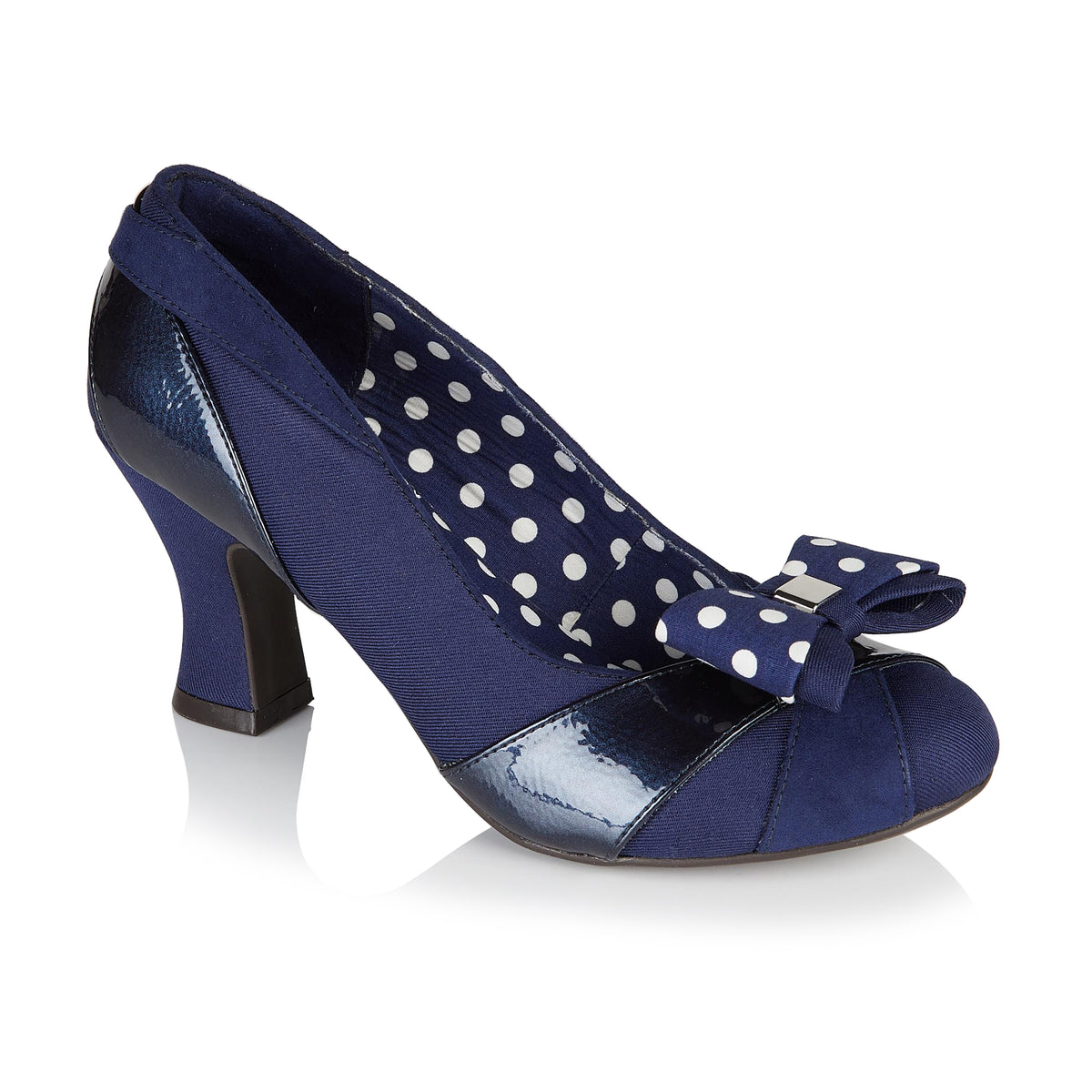 Navy blue sales polka dot heels