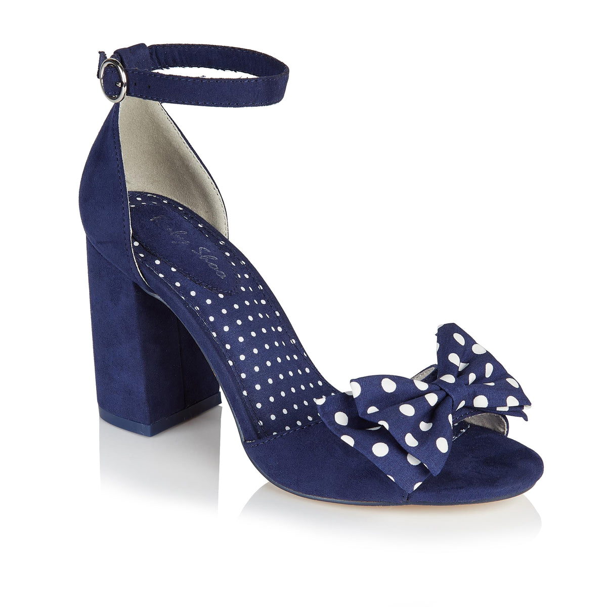 Navy blue best sale polka dot heels