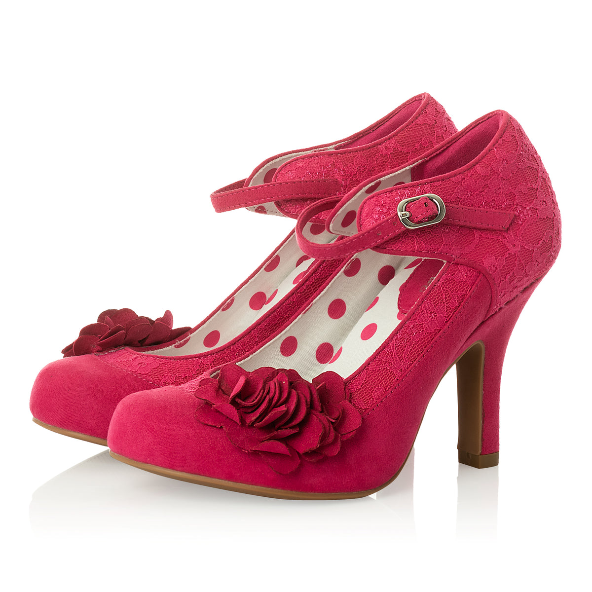 Melinda Fuchsia Pink Lace Bar Shoe with Indulgence Soles by Ruby Shoo