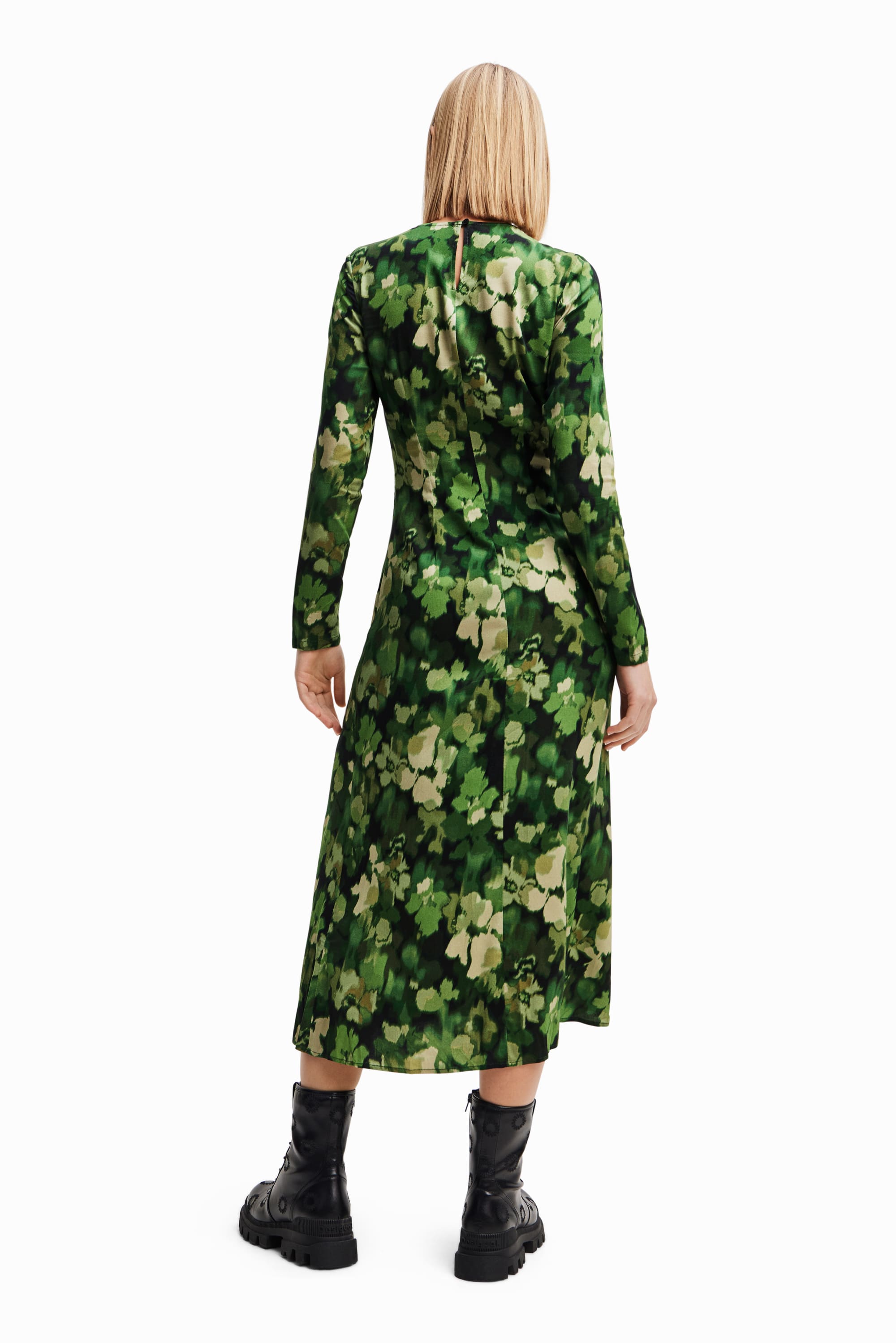 Desigual Camoflower Green Midi Dress 23WWVW99 – Belle Divino