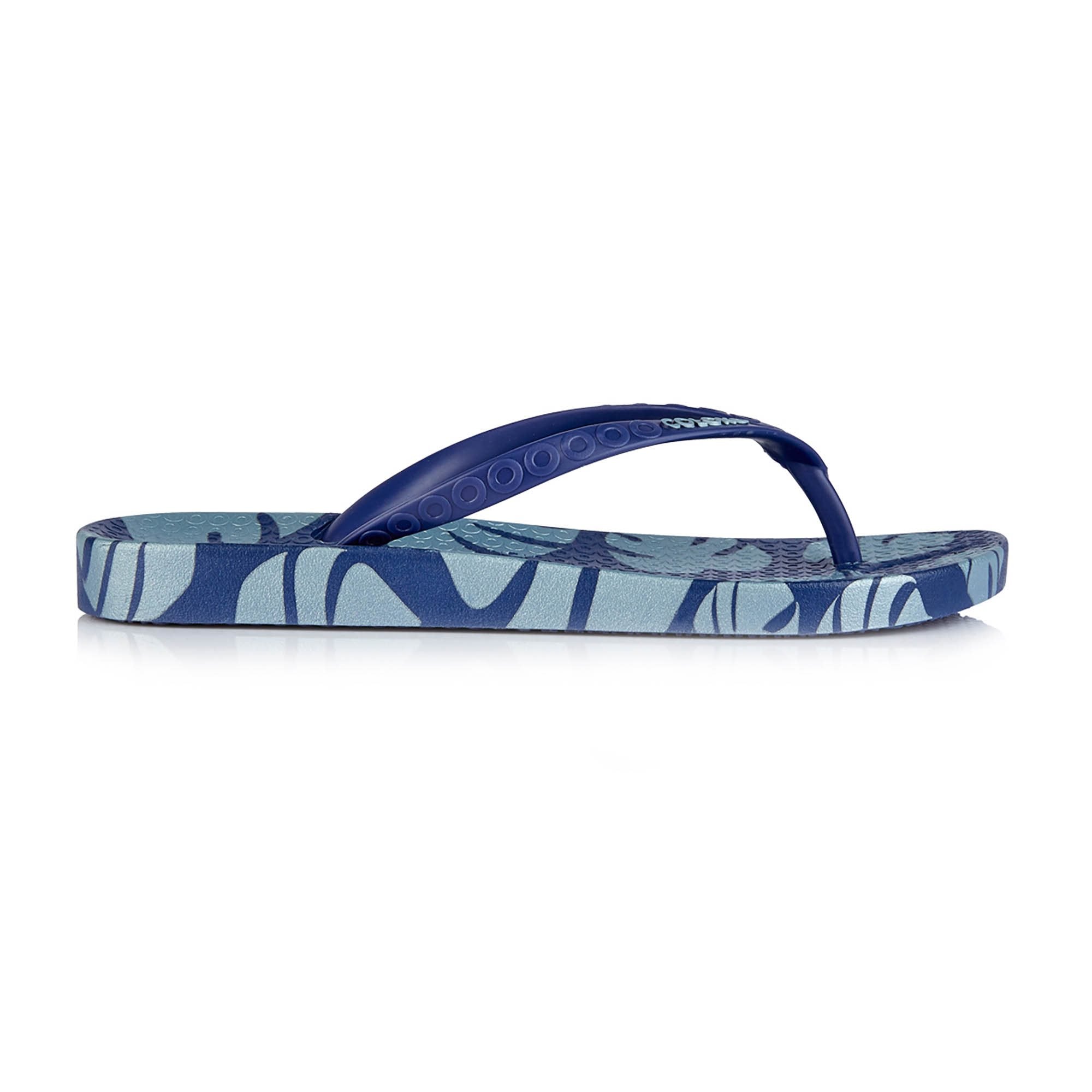 Coloko Ixora Navy & Silver Leaf Ergonomic Footbed Flip Flops – Belle Divino