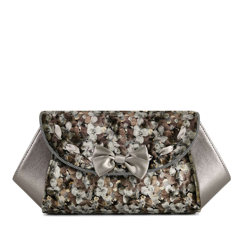 Ruby Shoo Amy Pewter Grey Floral Palma Bag