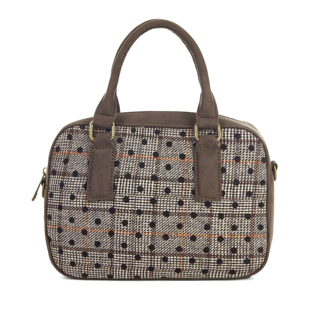 Austin Brown Spot Bowling Bag (Matches Lexi Mid-Heels) by Ruby Shoo